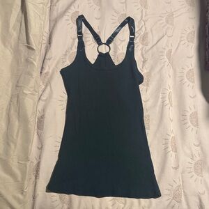 Black Sleeveless Top with Ring Detail
